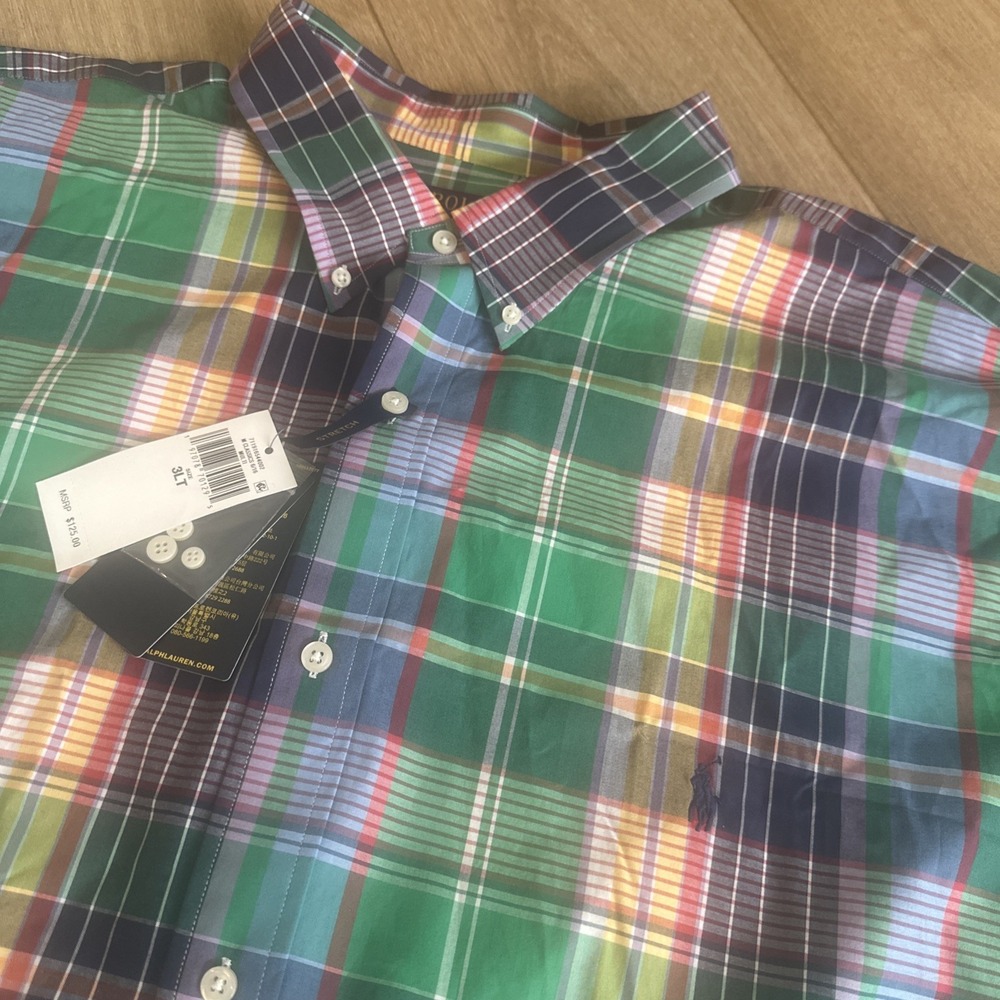 Polo Ralph Lauren Men's Classic Multi Color LS Button Down Shirt Preppy Size 3LT - Picture 4 of 11